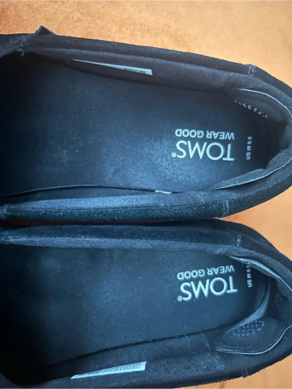 TOMS Black Suede Espadrille Wedges with Braided Jute Heel